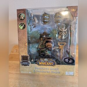 World of Warcraft Pandaren Monk & Rogue Figure Set Brand New With Tag From MacFa